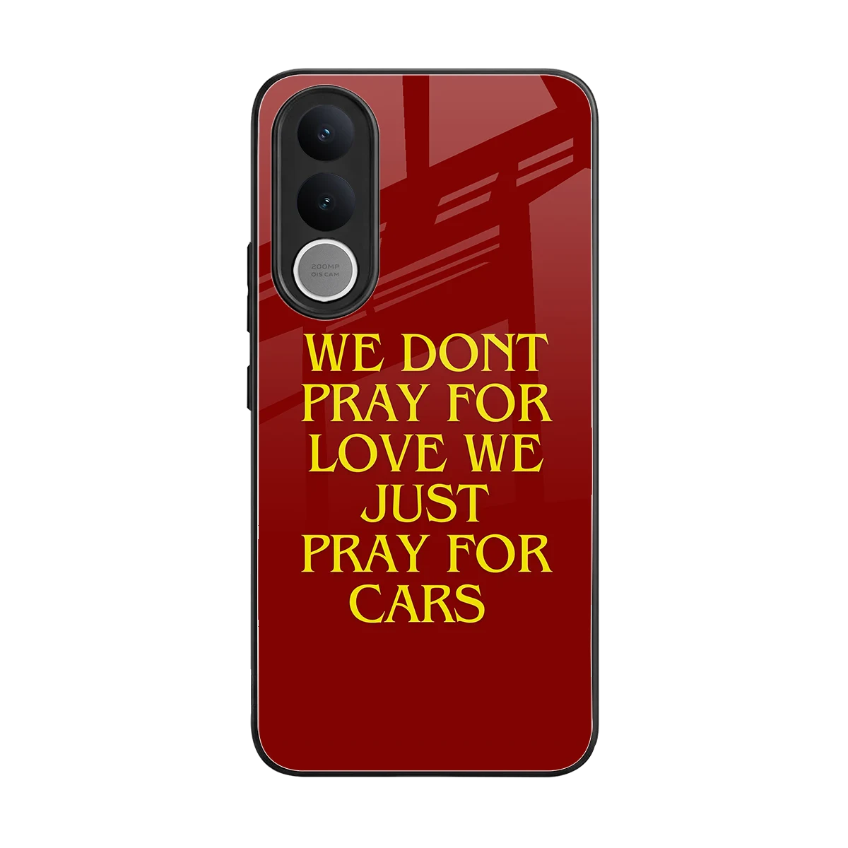 Pray For Cars back phone cover | glass case for vivo v70 fe
