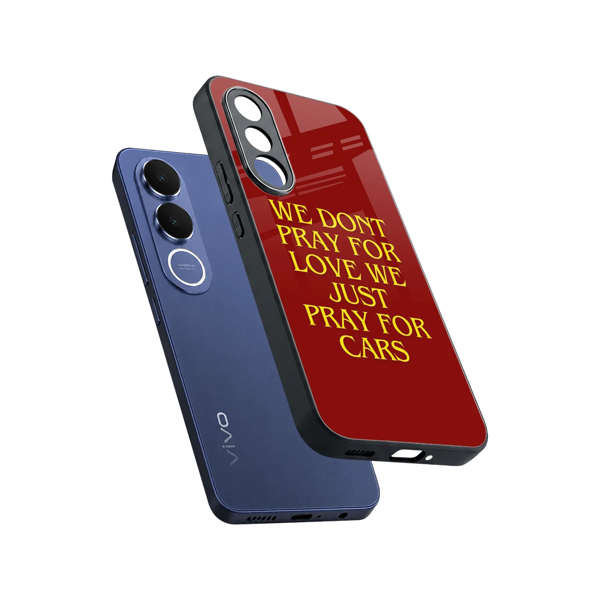 Pray For Cars sleek vivo v70 fe cover with tempered glass back and TPU edges
