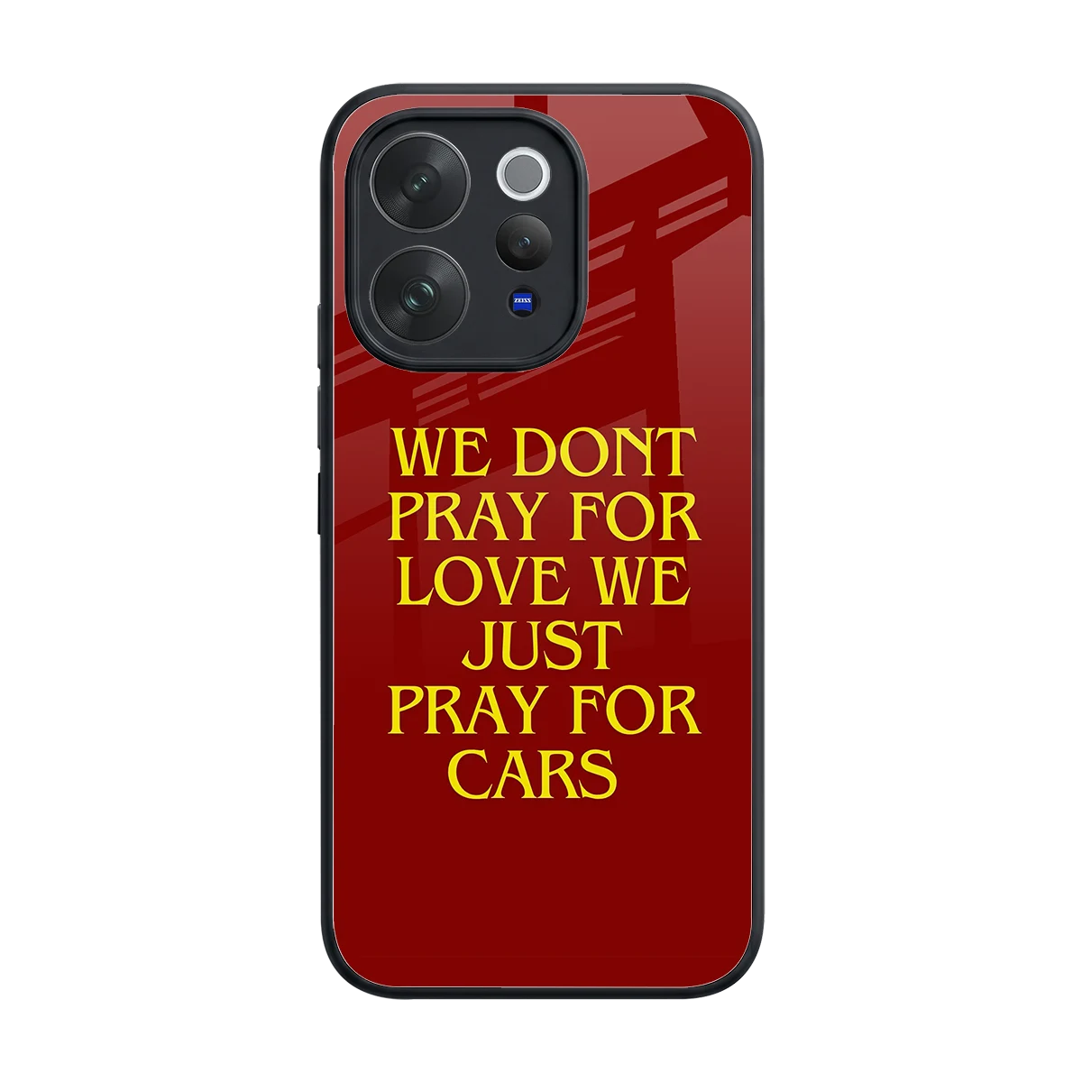 Pray For Cars back phone cover | glass case for vivo v70