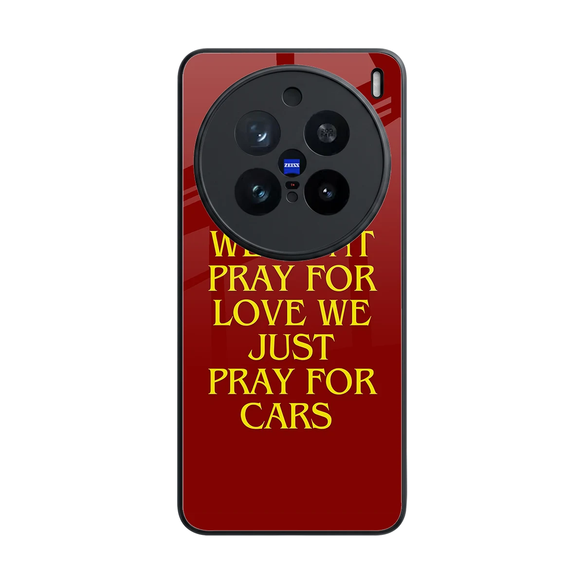 Pray For Cars back phone cover | glass case for vivo x200 pro
