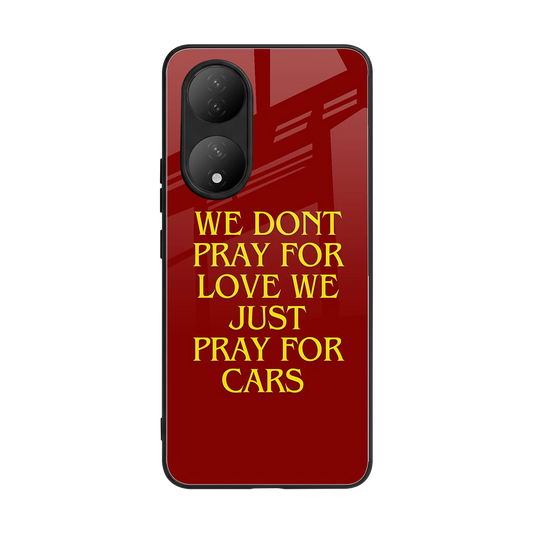Pray For Cars back phone cover | glass case for Vivo-y100