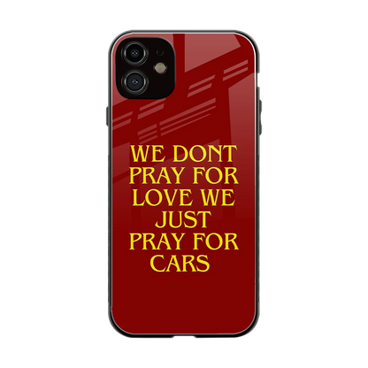 Pray For Cars back phone cover | glass case for iphone 12