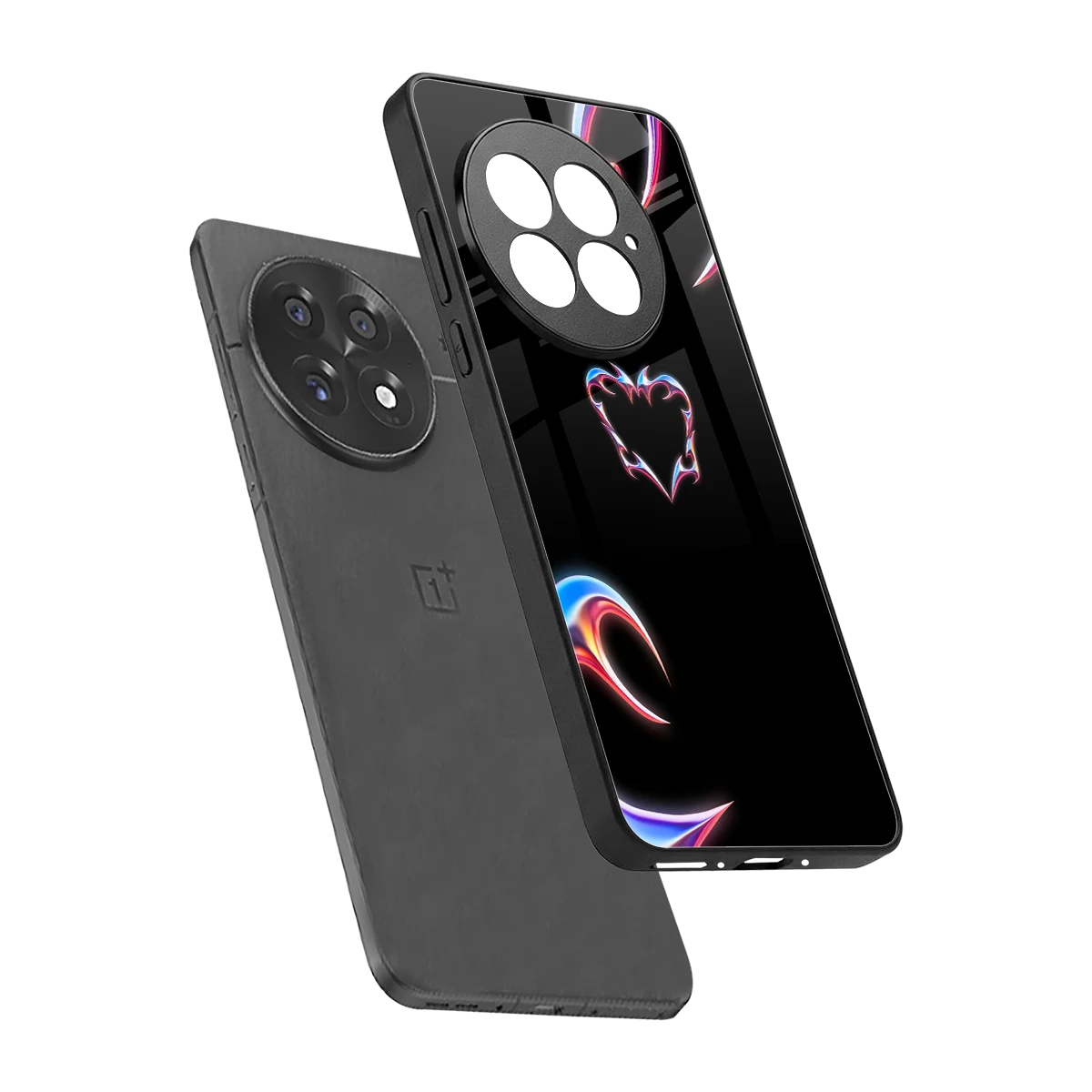 Prism Heart sleek oneplus 13 cover with tempered glass back and TPU edges