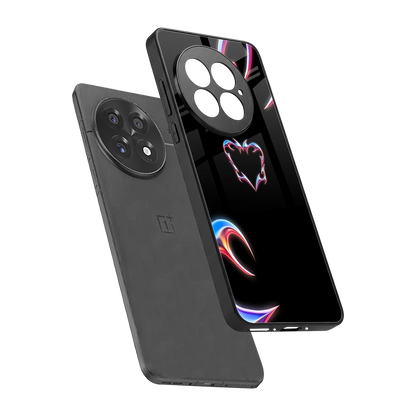Prism Heart sleek oneplus 13 cover with tempered glass back and TPU edges