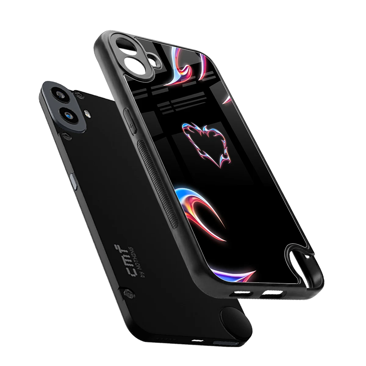 Prism Heart sleek cmf nothing phone 1 cover with tempered glass back and TPU edges