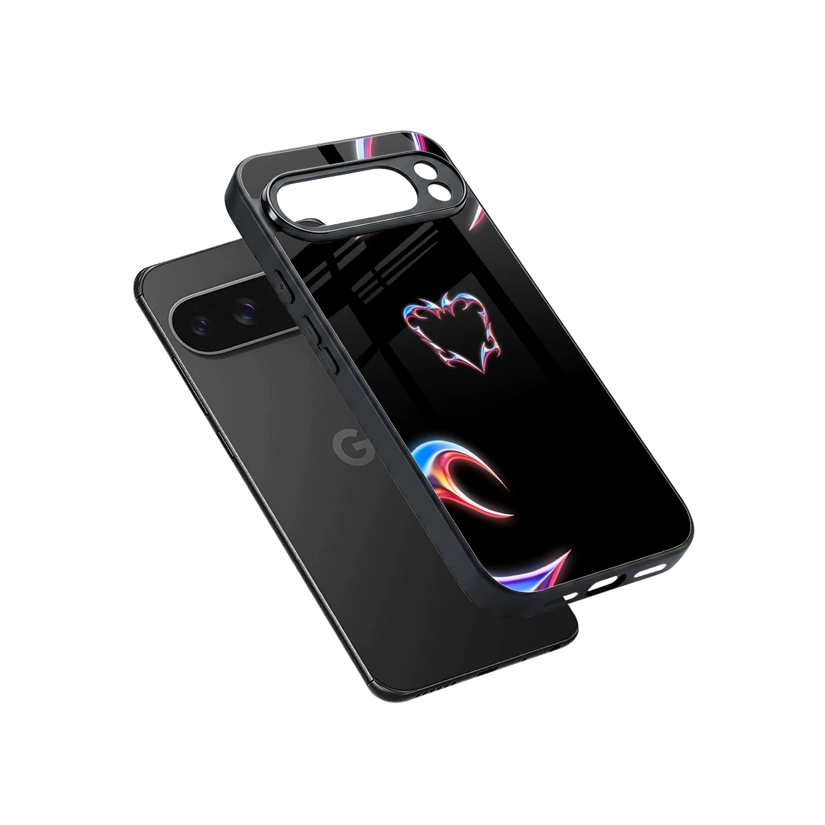 Prism Heart sleek google pixel 10 pro xl cover with tempered glass back and TPU edges