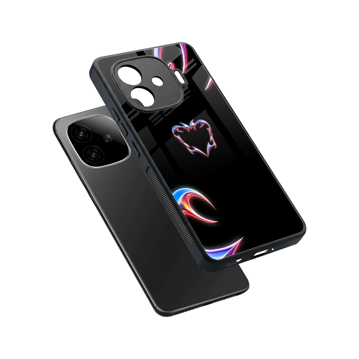 Prism Heart sleek iqoo neo 10r 5g cover with tempered glass back and TPU edges