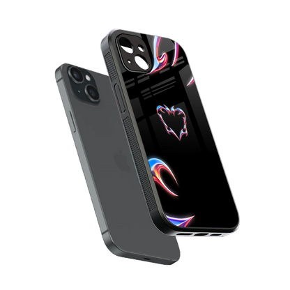 Prism Heart sleek iphone 14 plus cover with tempered glass back and TPU edges