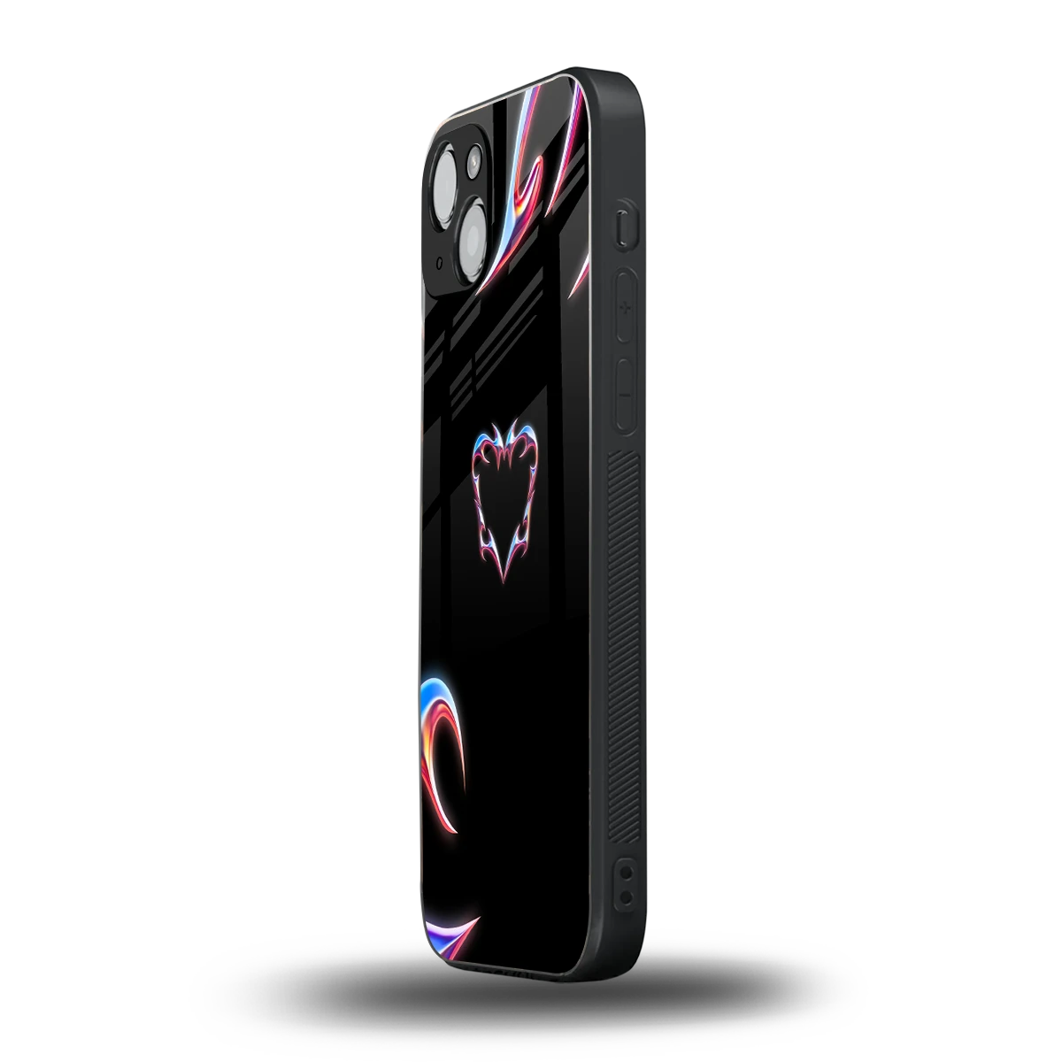 Prism Heart iphone 14 plus mobile cover | shockproof glass phone case