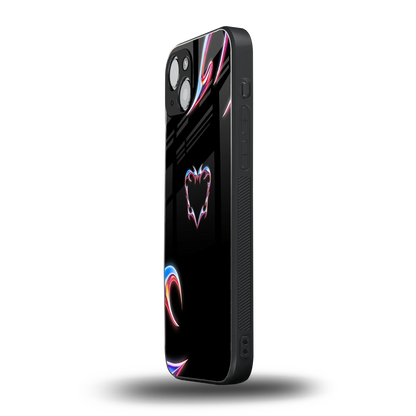 Prism Heart iphone 14 plus mobile cover | shockproof glass phone case