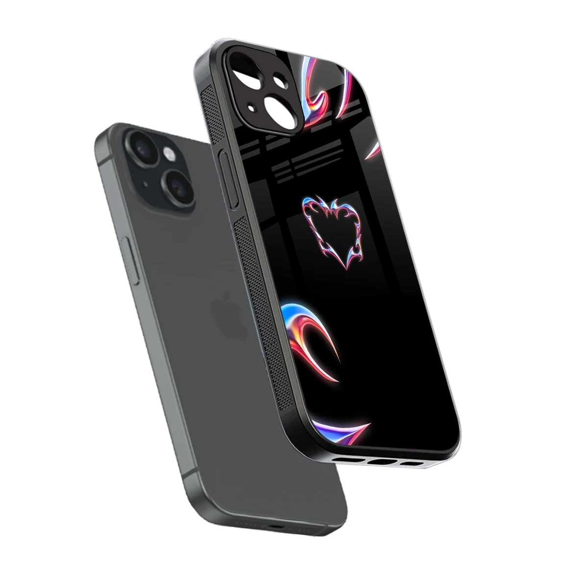 Prism Heart sleek iphone 15 cover with tempered glass back and TPU edges