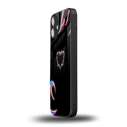 Prism Heart iphone 16 plus mobile cover | shockproof glass phone case