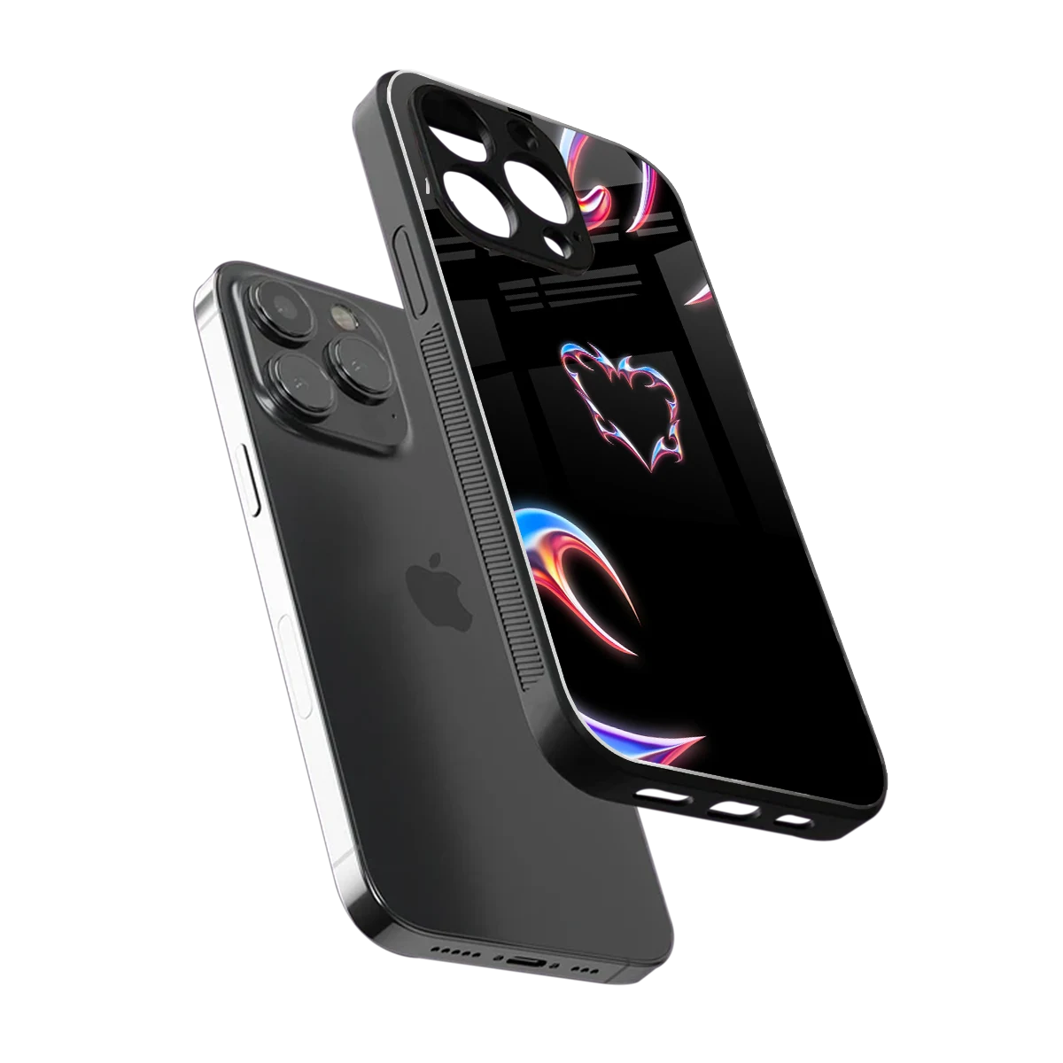 Prism Heart sleek iphone 16 pro max cover with tempered glass back and TPU edges