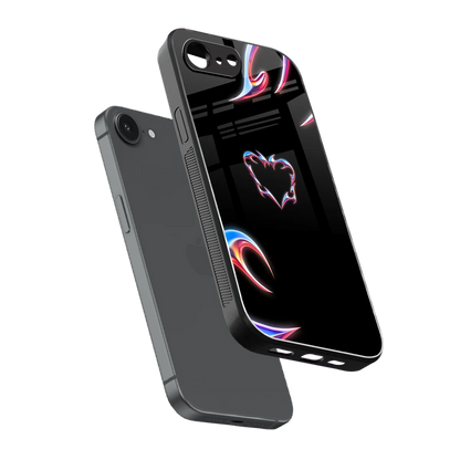 Prism Heart sleek iphone 16e cover with tempered glass back and TPU edges