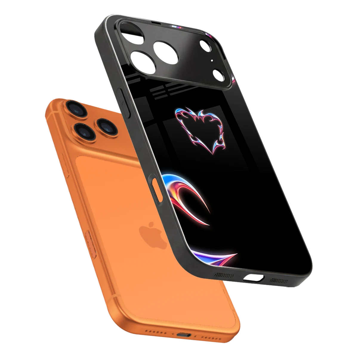 Prism Heart sleek iphone 17 pro cover with tempered glass back and TPU edges