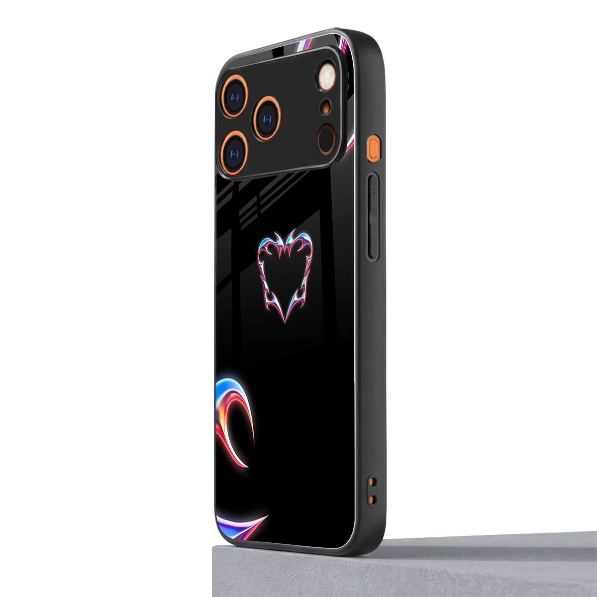 Prism Heart iphone 17 pro mobile cover | shockproof glass phone case