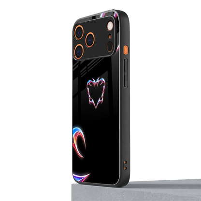 Prism Heart iphone 17 pro mobile cover | shockproof glass phone case