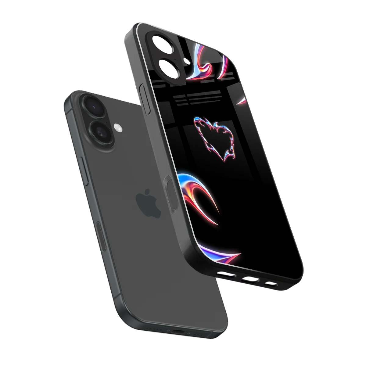 Prism Heart sleek iphone 17 cover with tempered glass back and TPU edges