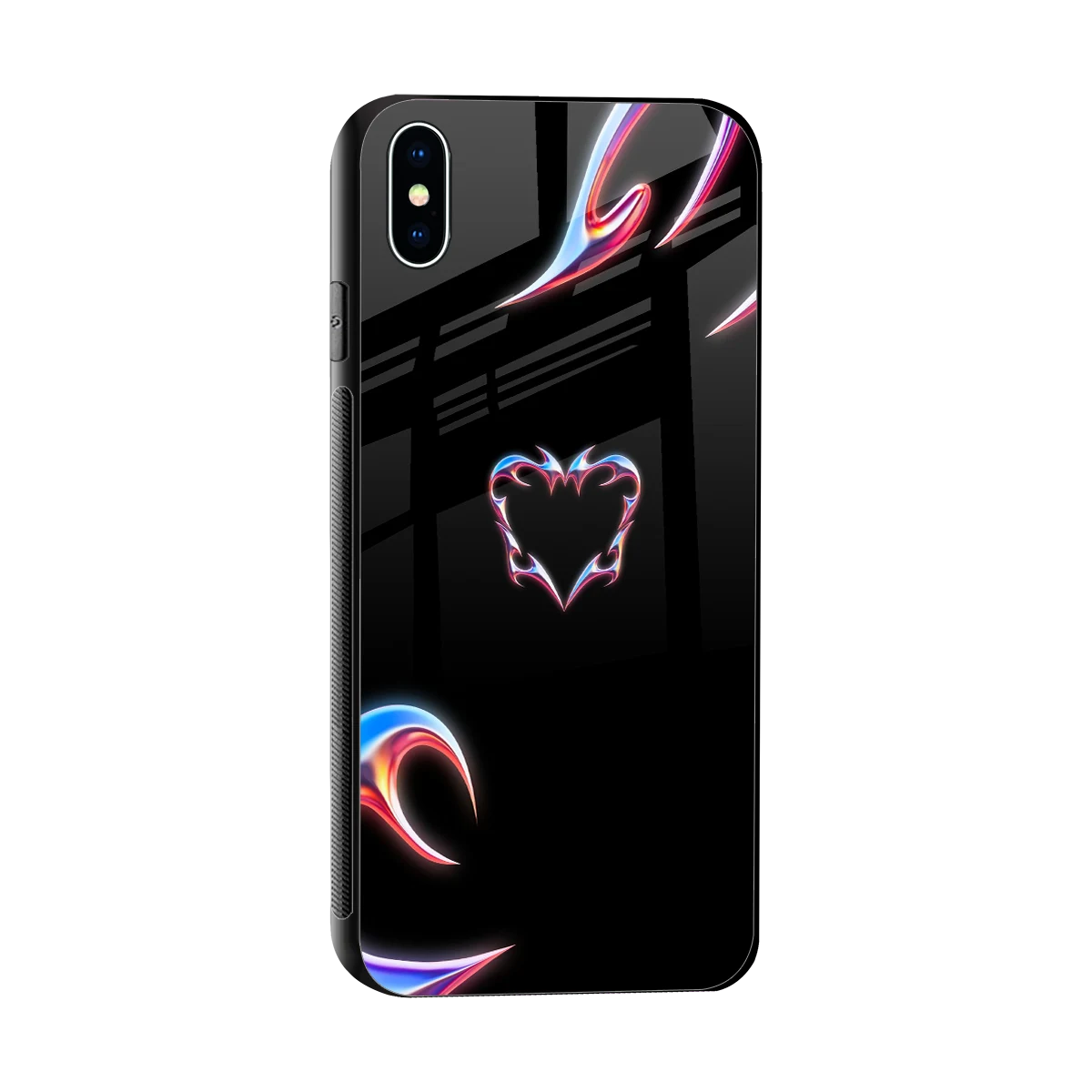 Prism Heart sleek iphone xs max cover with tempered glass back and TPU edges