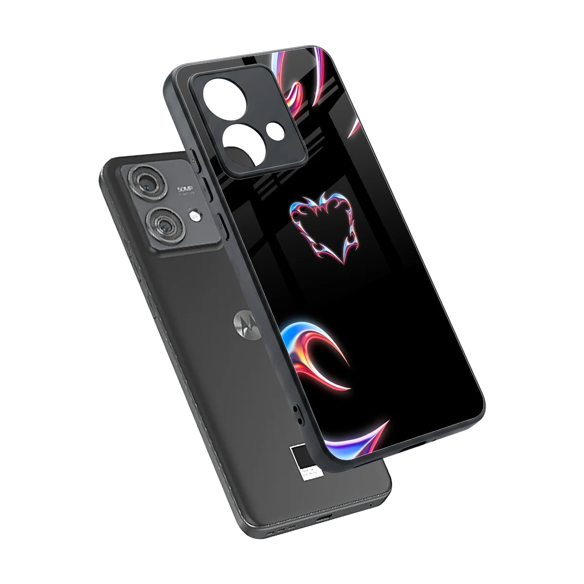 Prism Heart sleek motorola edge 40 neo 5g cover with tempered glass back and TPU edges