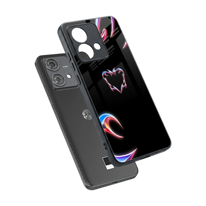 Prism Heart sleek motorola edge 40 neo 5g cover with tempered glass back and TPU edges