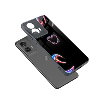 Prism Heart sleek motorola edge 50 fusion cover with tempered glass back and TPU edges