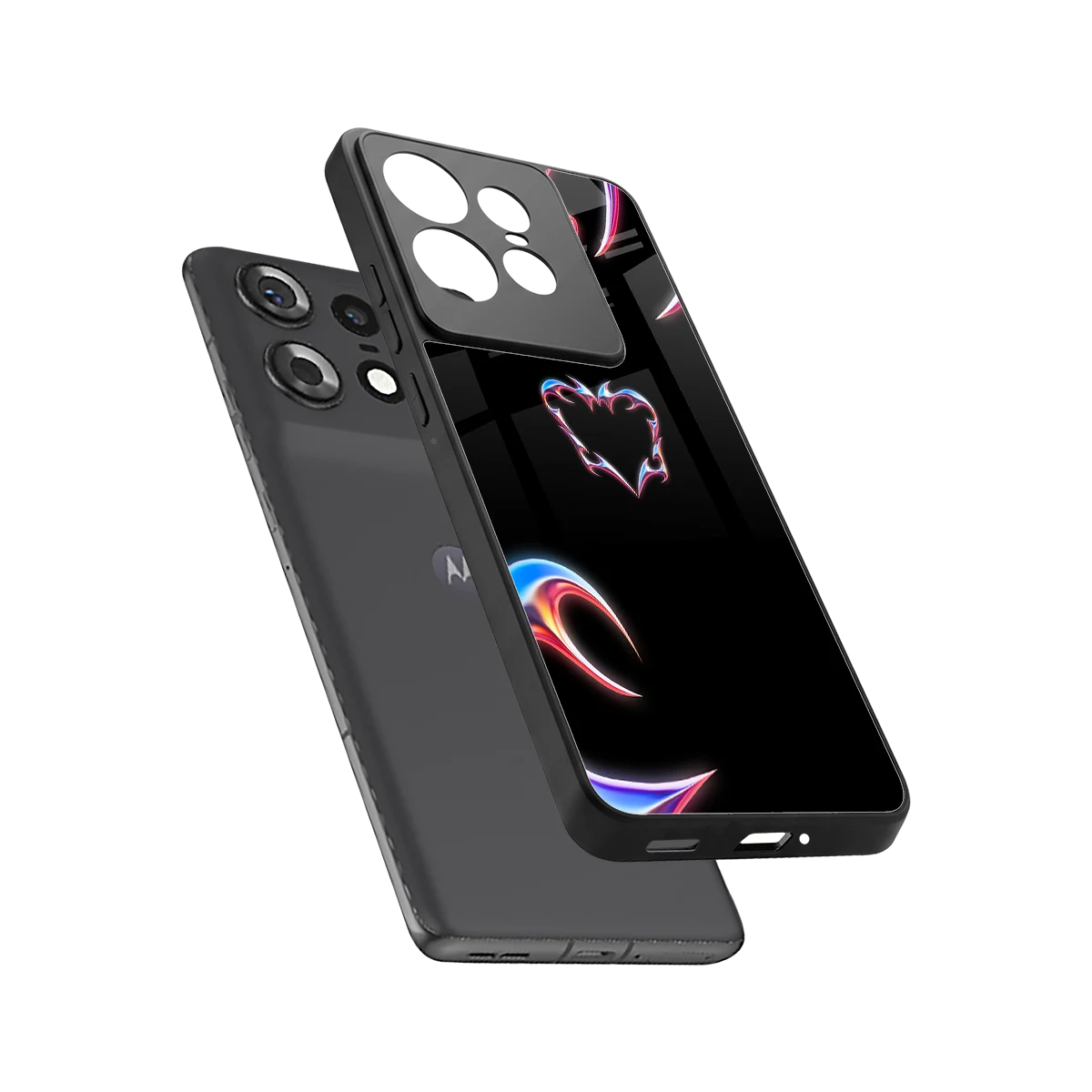 Prism Heart sleek motorola edge 50 pro cover with tempered glass back and TPU edges