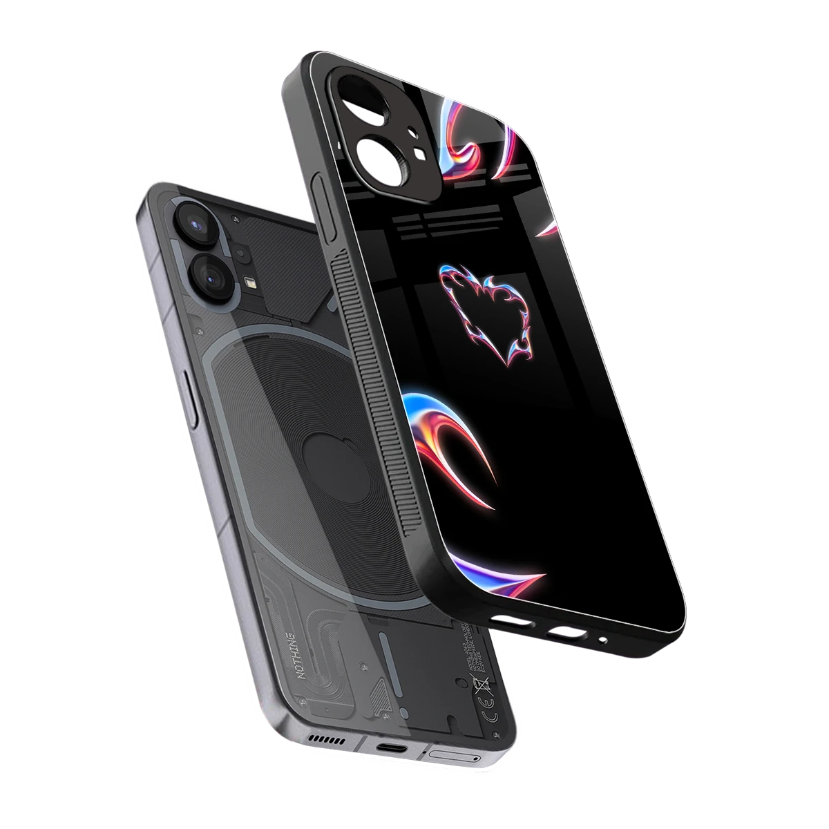 Prism Heart sleek nothing phone 1 cover with tempered glass back and TPU edges