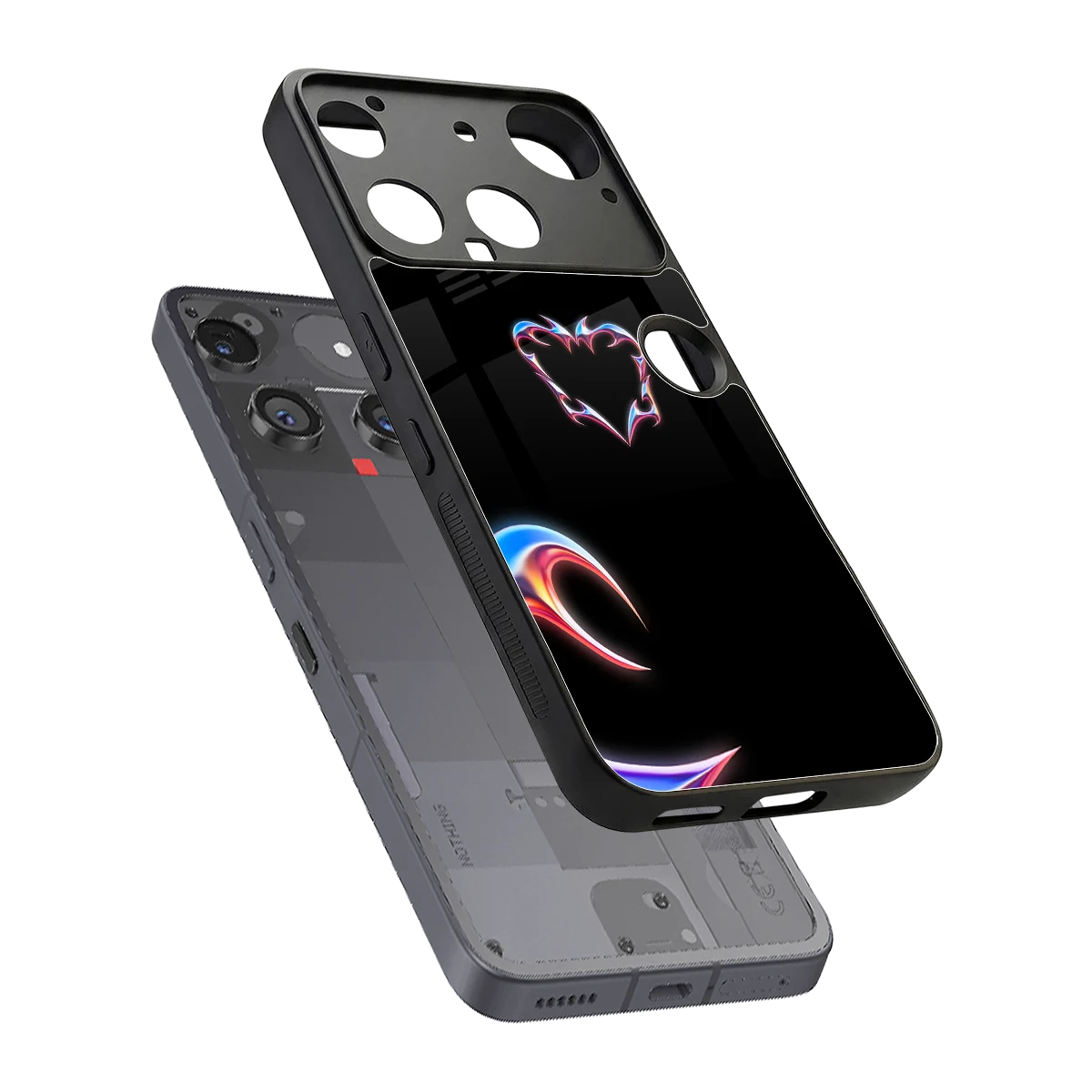 Prism Heart sleek nothing phone 3 cover with tempered glass back and TPU edges
