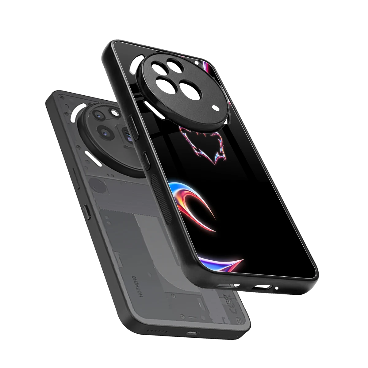 Prism Heart sleek nothing phone 3a pro cover with tempered glass back and TPU edges