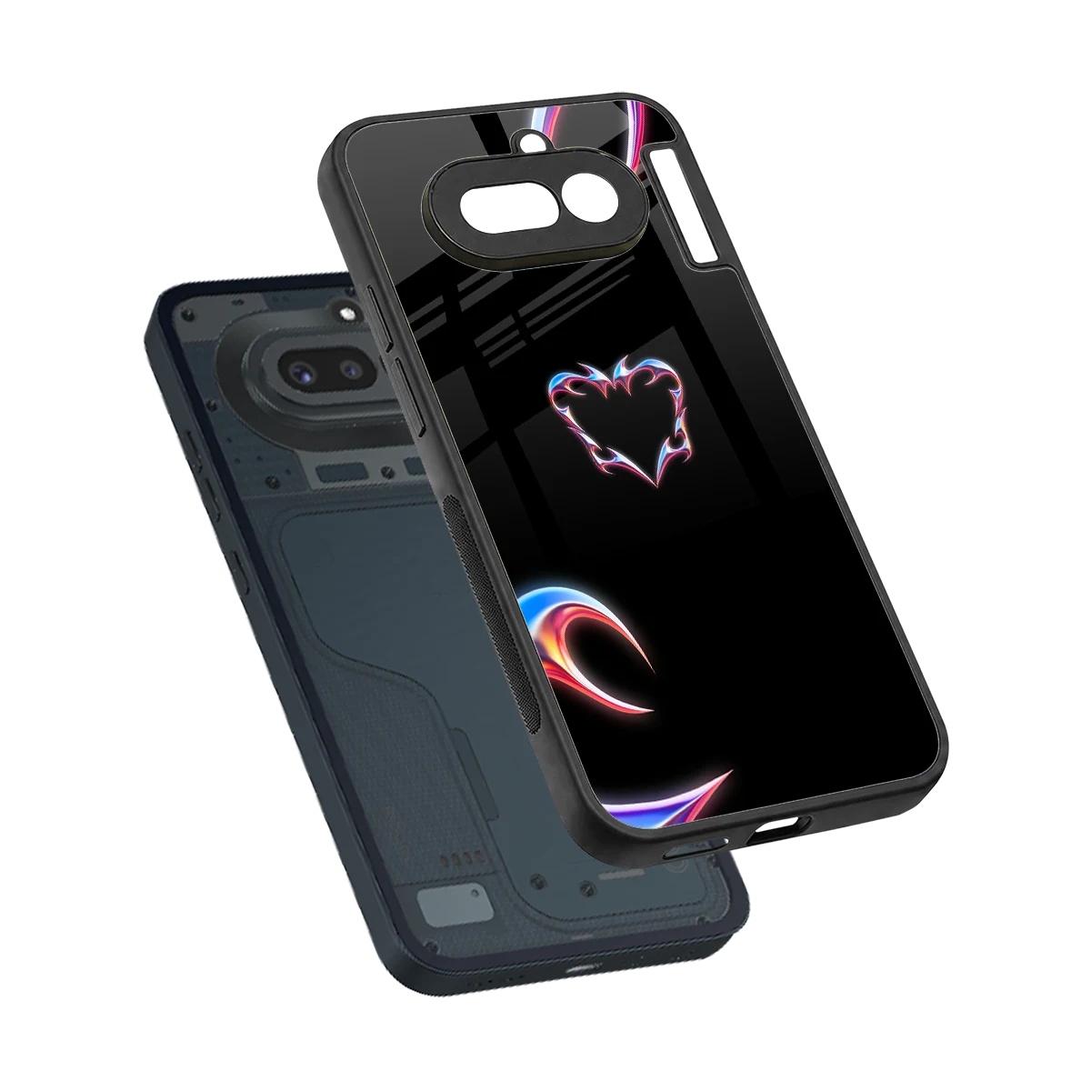Prism Heart sleek nothing phone 4a cover with tempered glass back and TPU edges