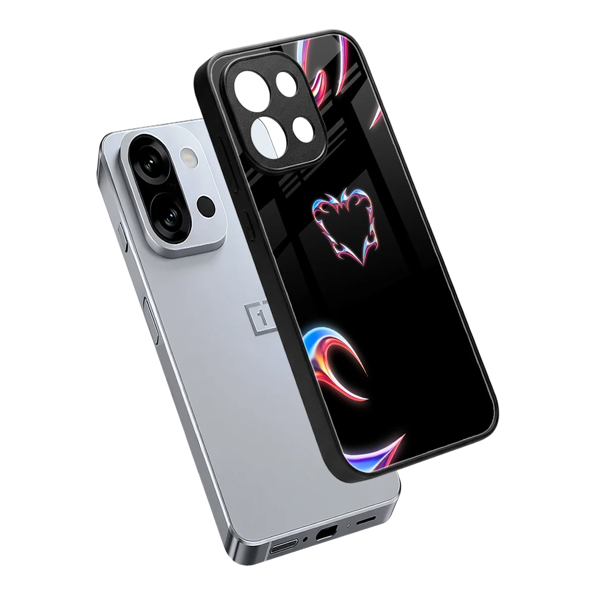 Prism Heart sleek oneplus 13s cover with tempered glass back and TPU edges