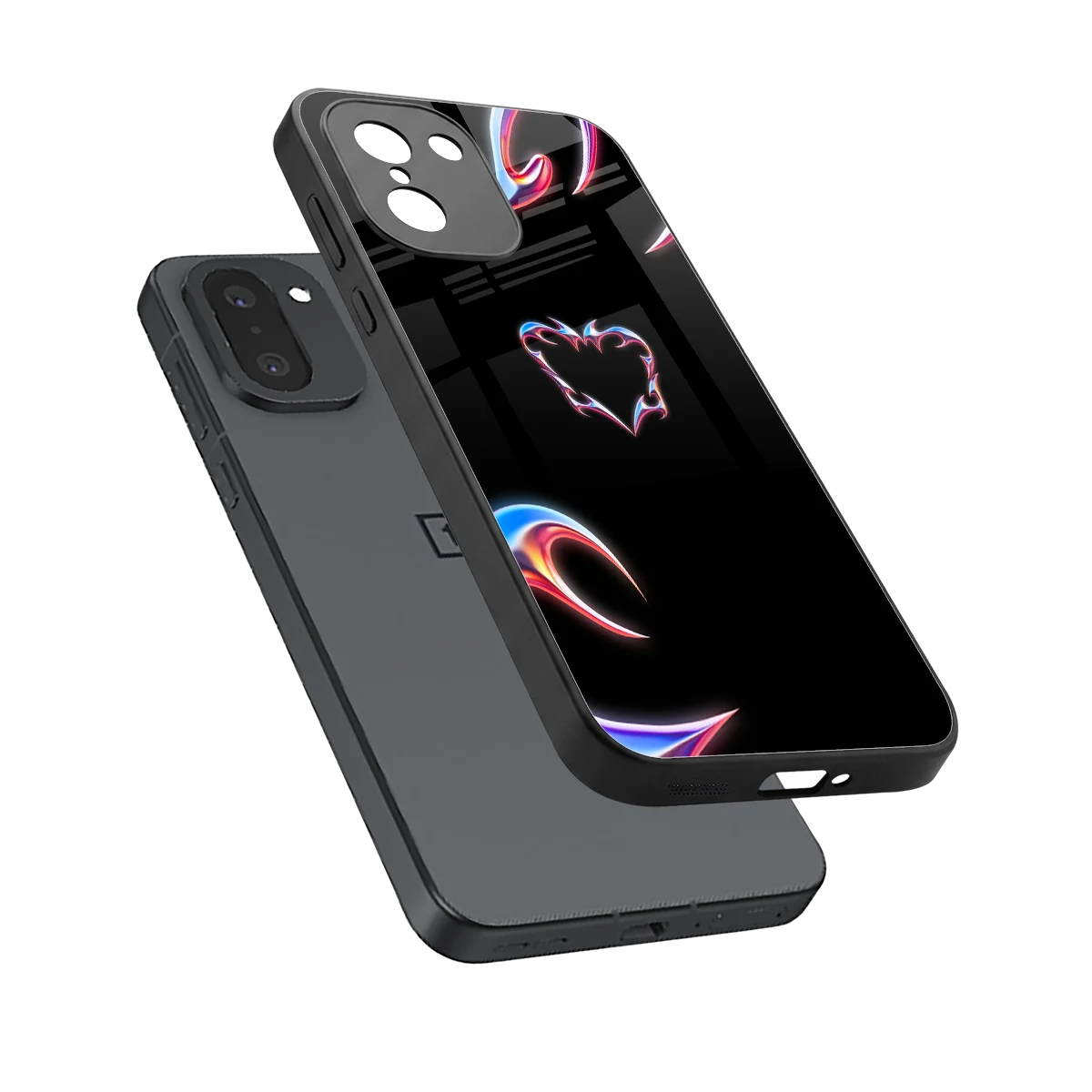 Prism Heart sleek oneplus 15r cover with tempered glass back and TPU edges