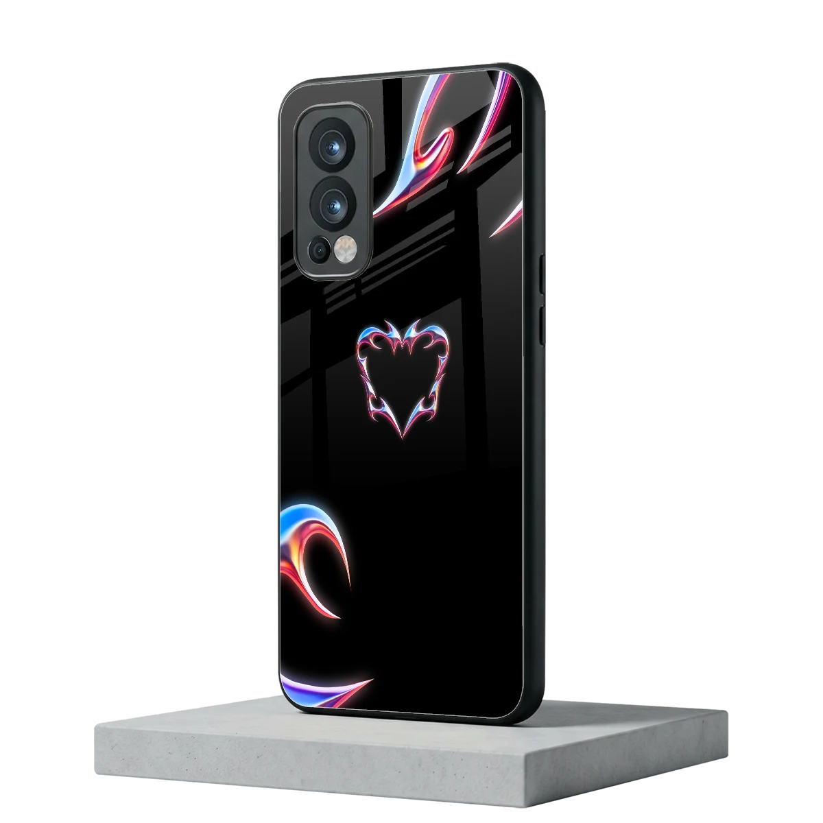 Prism Heart oneplus nord 2 mobile cover | shockproof glass phone case