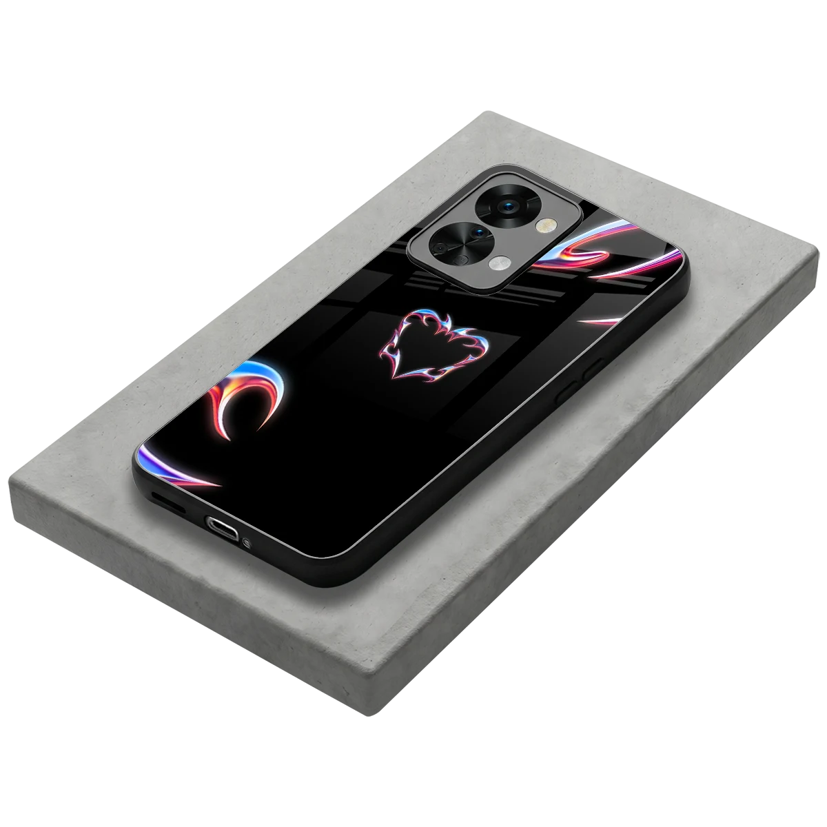 Prism Heart stylish phone case for oneplus nord 2t | glossy glass and slim fit