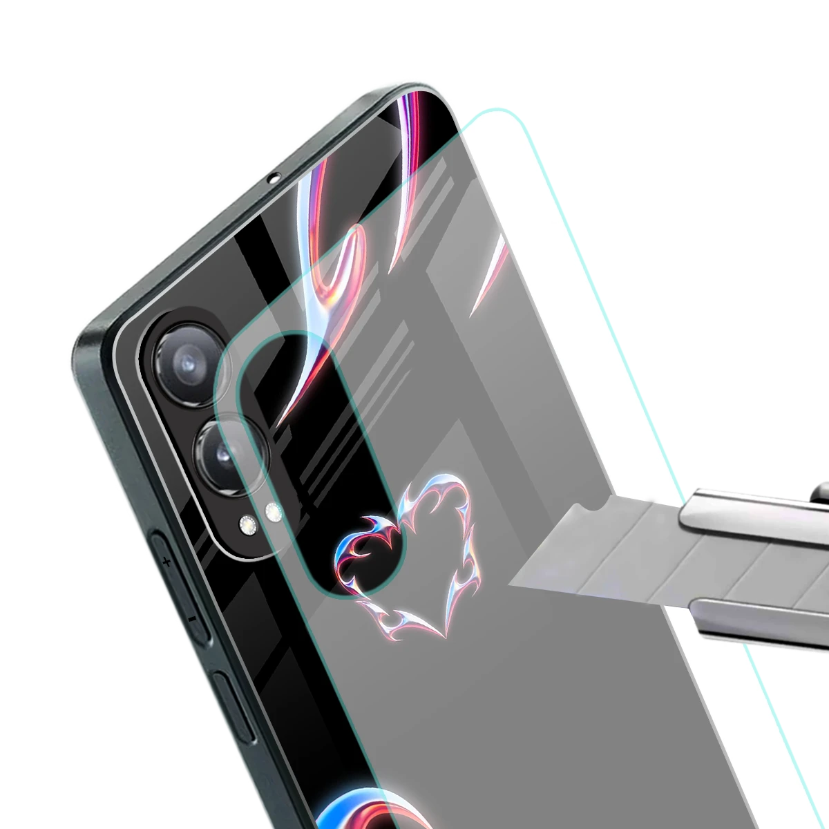 Prism Heart stylish phone case for oneplus nord ce 4 lite | glossy glass and slim fit