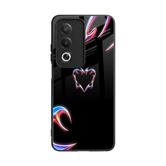 Prism Heart back phone cover | glass case for oppo a3 pro