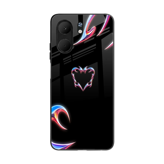 Prism Heart back phone cover | glass case for oppo a5x 5g