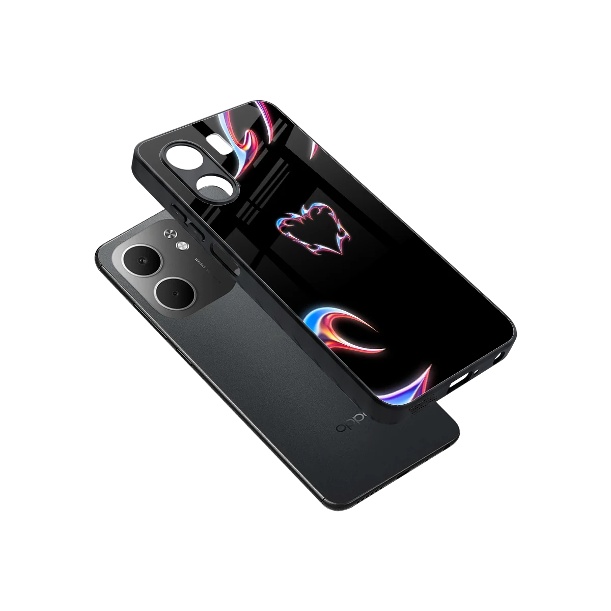 Prism Heart sleek oppo a5x 5g cover with tempered glass back and TPU edges