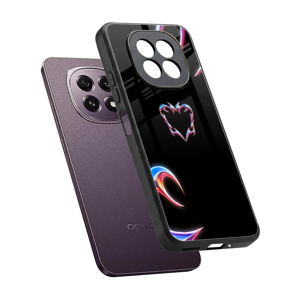 Prism Heart sleek oppo f29 5g cover with tempered glass back and TPU edges
