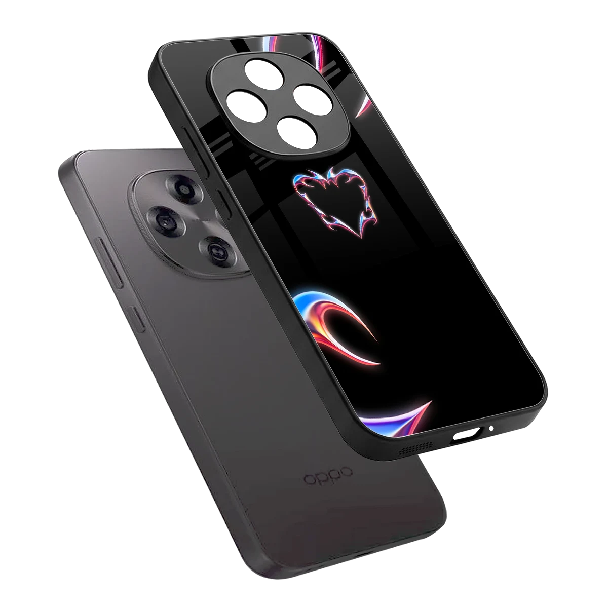 Prism Heart sleek oppo f31 pro 5g cover with tempered glass back and TPU edges