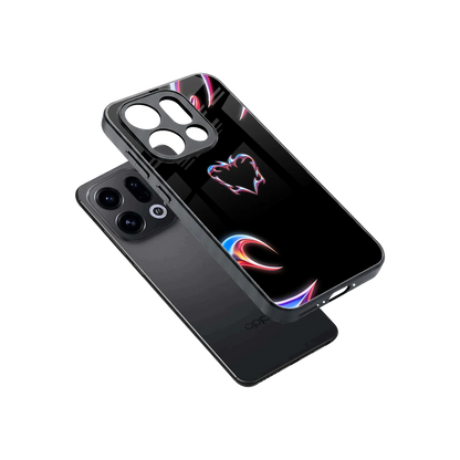 Prism Heart sleek oppo find x9 cover with tempered glass back and TPU edges