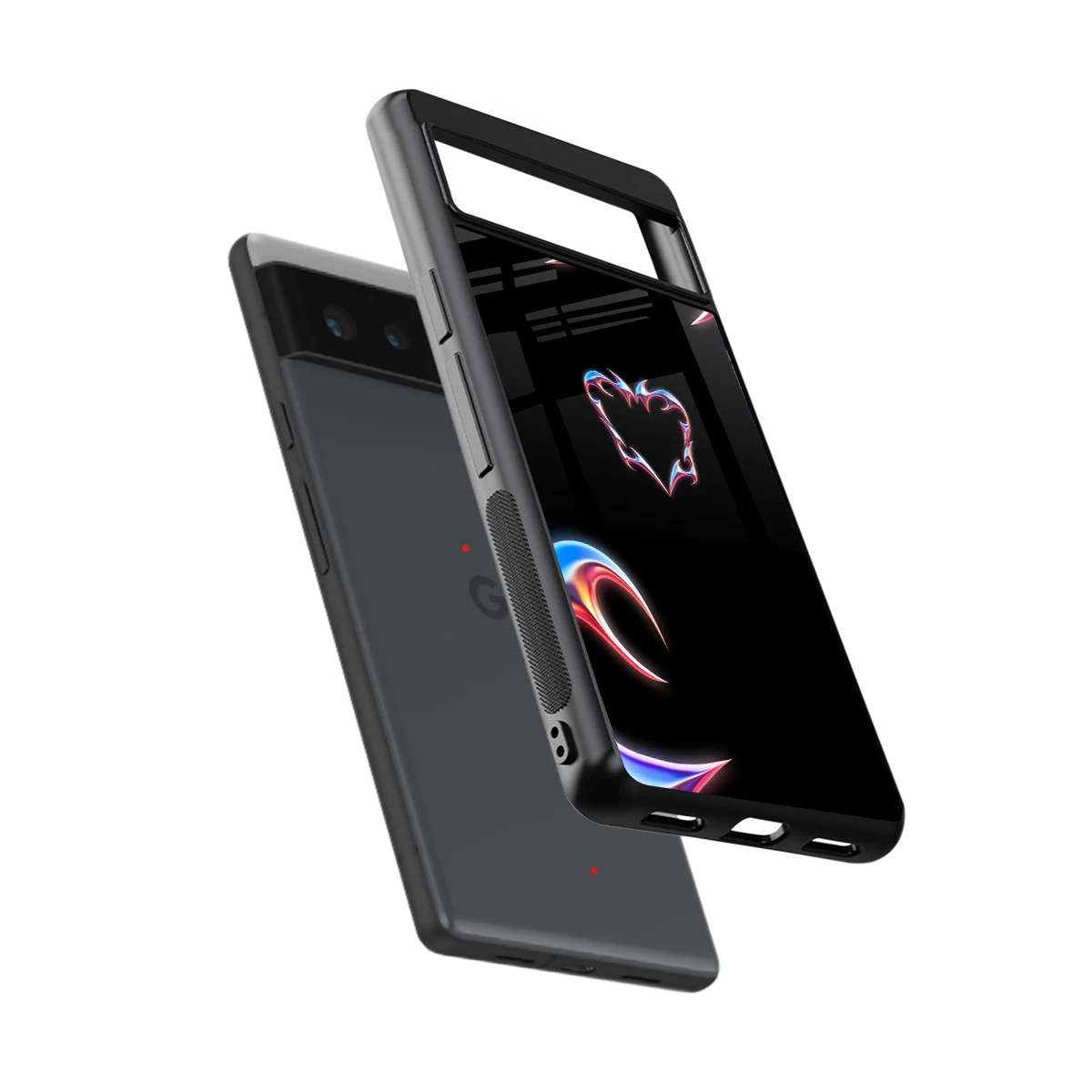 Prism Heart sleek google pixel 6a cover with tempered glass back and TPU edges