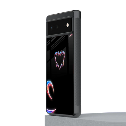 Prism Heart stylish phone case for google pixel 6a | glossy glass and slim fit