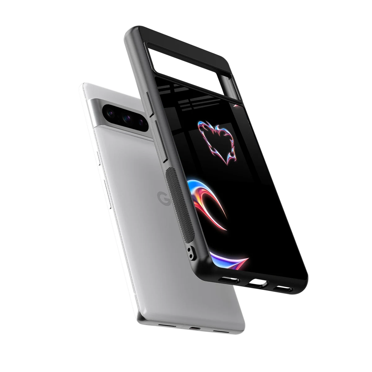 Prism Heart sleek google pixel 8 pro cover with tempered glass back and TPU edges