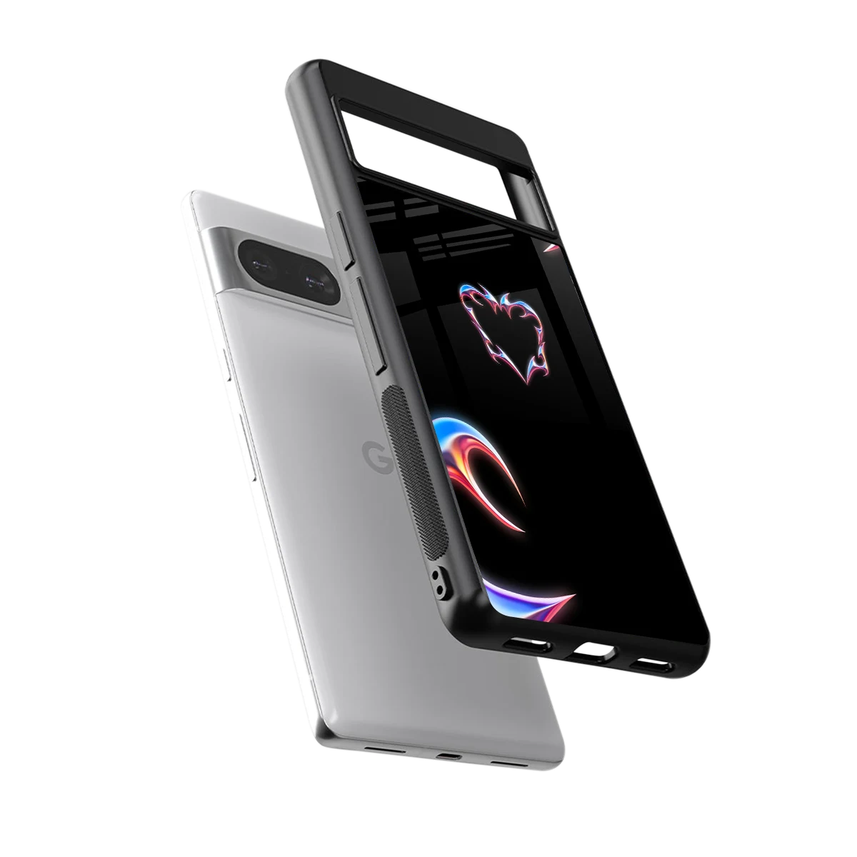 Prism Heart sleek google pixel 8 cover with tempered glass back and TPU edges