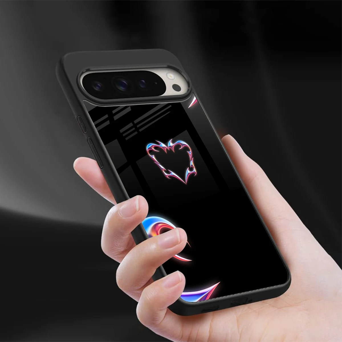 Prism Heart sleek google pixel 9 pro xl cover with tempered glass back and TPU edges