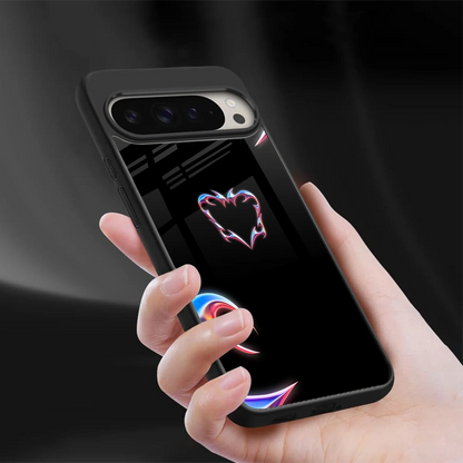 Prism Heart sleek google pixel 9 pro xl cover with tempered glass back and TPU edges