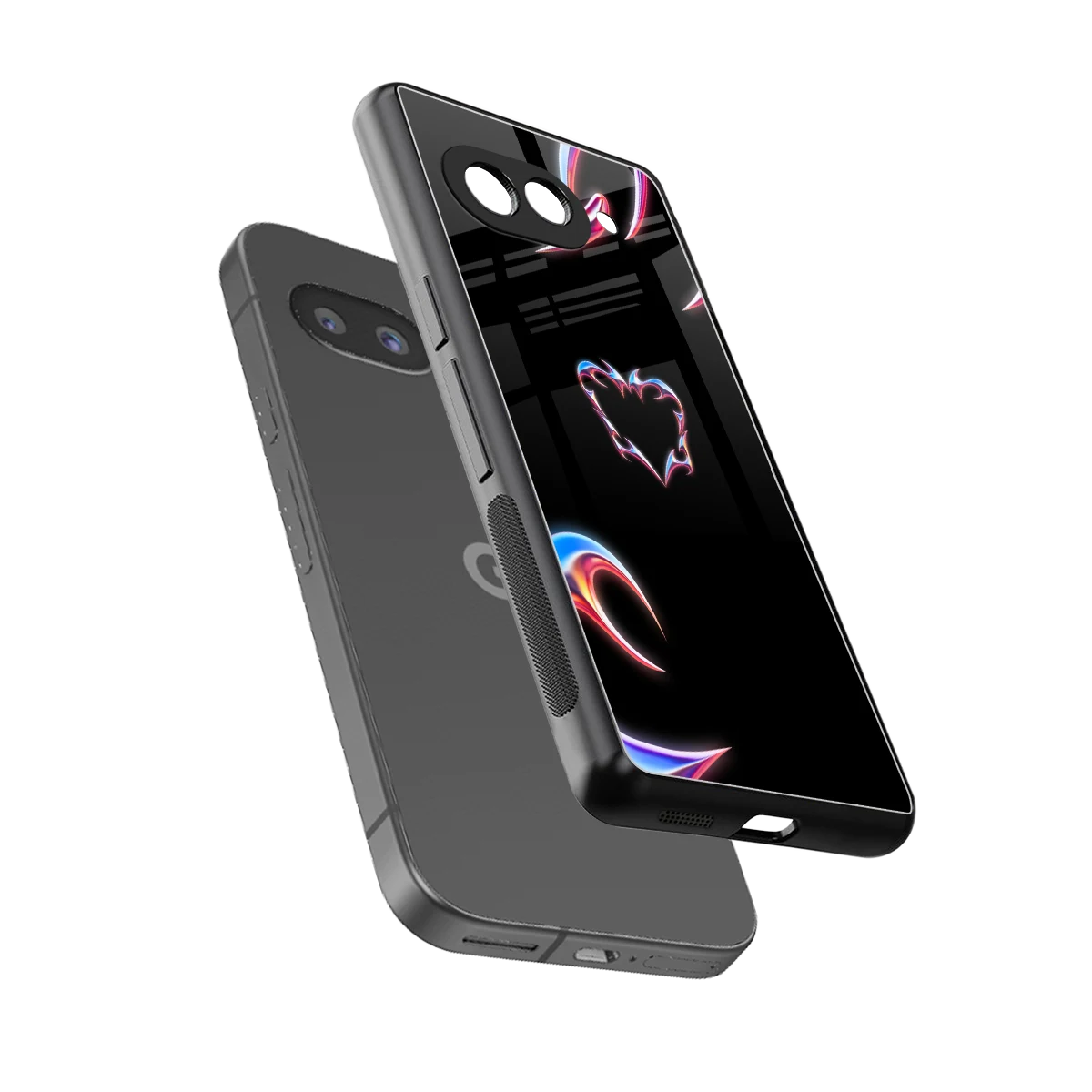 Prism Heart sleek google pixel 10a cover with tempered glass back and TPU edges