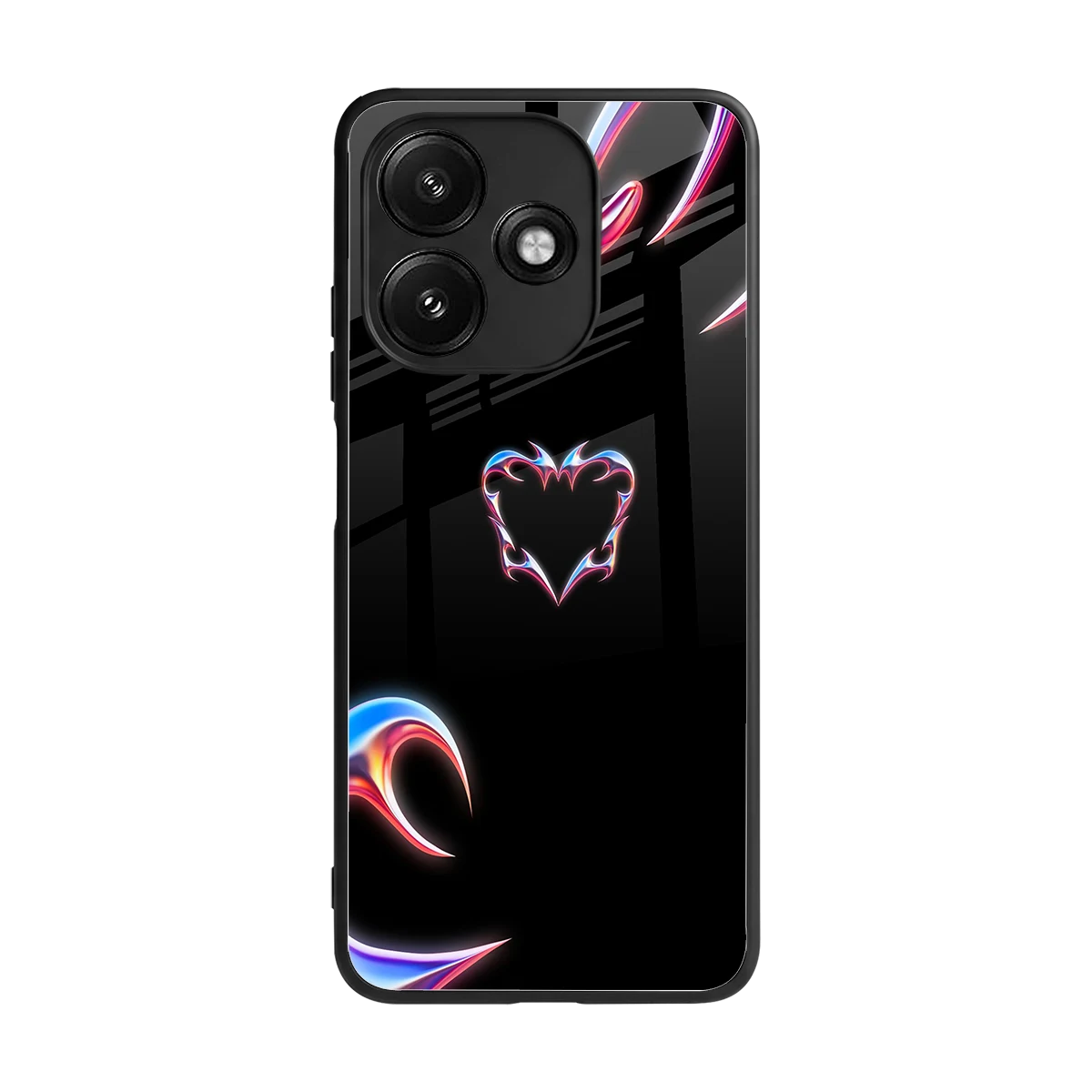 Prism Heart back phone cover | glass case for redmi 12 5g